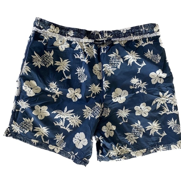 Vintage Cherokee Men’s Swim Shorts / Trunks Blue & White Hawaiian Print Size XL - Picture 2 of 7